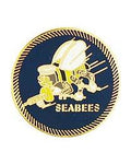 Navy Seabees Round Pin - HATNPATCH