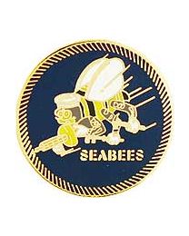 Navy Seabees Round Pin - HATNPATCH
