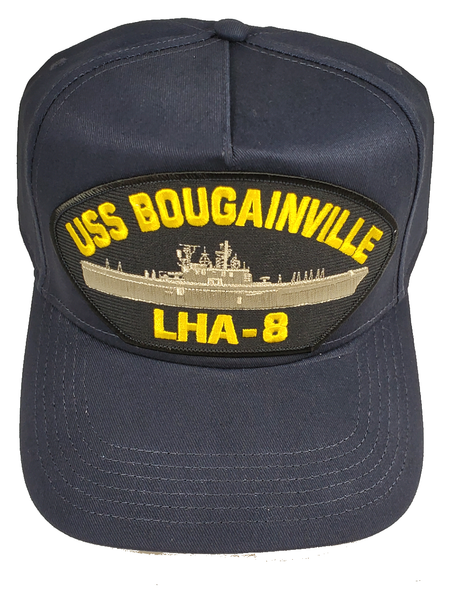 USS Bougainville LHA-8 Ship HAT - Navy Blue - Veteran Owned Business - HATNPATCH