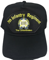 US Army 7th Infantry Regiment HAT - Black - Veteran Owned Business - HATNPATCH