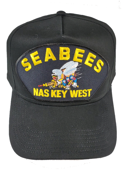 Seabees Naval AIR Station NAS Key WEST HAT - Black - Veteran Owned Business - HATNPATCH