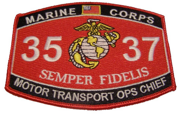 MARINE CORPS 3537 MOTOR TRANSPORT OPS CHIEF MOS SEMPER FIDELIS PATCH MOTOR T EGA - HATNPATCH