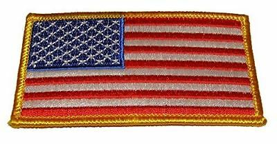 US AMERICAN FLAG PATCH RIGHT FACING STARS STRIPES PATRIOTIC RED WHITE BLUE - HATNPATCH