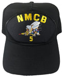NAVAL MOBILE CONSTRUCTION NMCB-5 HAT - BLACK - Veteran Owned Business - HATNPATCH