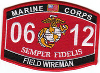 US Marine Corps 0612 Field Wireman MOS Patch - HATNPATCH