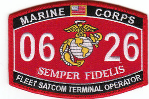 US Marine Corps 0626 Fleet Satcom Terminal Operator MOS Patch - HATNPATCH
