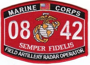 US Marine Corps 0842 Field Artillery Radar Operator MOS Patch - HATNPATCH