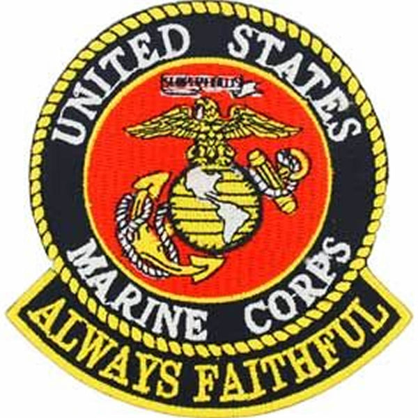 U.S. MARINES ALWAYS FAITHFUL with EAGLE, GLOBE AND ANCHOR Round Patch - Vivid Colors - Veteran Owned Business. - HATNPATCH